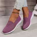 Chic Solid Color Knit Sneakers for Women