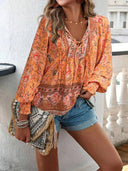 Floral Long Sleeve Women's Blouse