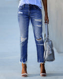 Chic Women's Distressed Denim Jeans