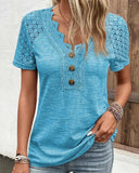Women's Lace-Trim Short Sleeve Top