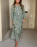 Chic Polka Dot and Geometric Pattern Dress