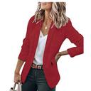 Chic Black Blazer with Puff Sleeves for Women
