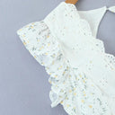 Charming Mini Dress with Eyelet Embroidery