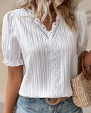 Floral Lace V-Neck Blouse - Fleur Elegance
