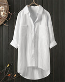 Chic Solid Color Long Sleeve Blouse