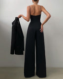Chic High-Waist Spaghetti Strap Jumpsuit