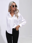 Chic Long Sleeve Satin Blouse