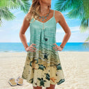 Chic Sleeveless Beach Dress with Vibrant Print