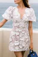 Chic Floral Mini Dress with Statement Puff Sleeves