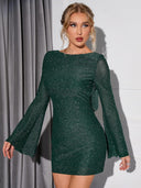 Chic Long-Sleeved Mini Dress for Parties