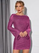 Chic Long-Sleeved Mini Dress for Parties