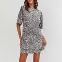 Bell Sleeve Sequin Dress with Glamorous Shine