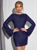 Chic Long-Sleeved Mini Dress for Parties