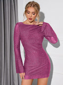 Chic Long-Sleeved Mini Dress for Parties