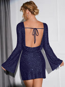 Chic Long-Sleeved Mini Dress for Parties