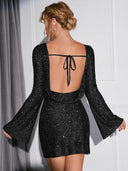 Chic Long-Sleeved Mini Dress for Parties