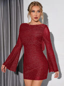 Chic Long-Sleeved Mini Dress for Parties