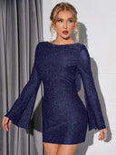 Chic Long-Sleeved Mini Dress for Parties