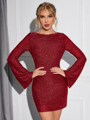 Chic Long-Sleeved Mini Dress for Parties