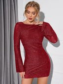 Chic Long-Sleeved Mini Dress for Parties