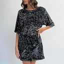 Bell Sleeve Sequin Dress with Glamorous Shine