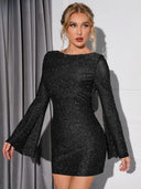 Chic Long-Sleeved Mini Dress for Parties