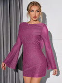 Chic Long-Sleeved Mini Dress for Parties