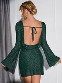 Chic Long-Sleeved Mini Dress for Parties