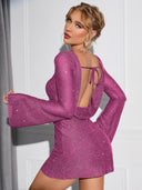 Chic Long-Sleeved Mini Dress for Parties