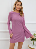 Chic Long-Sleeved Mini Dress for Parties