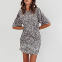 Bell Sleeve Sequin Dress with Glamorous Shine