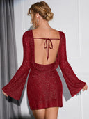 Chic Long-Sleeved Mini Dress for Parties