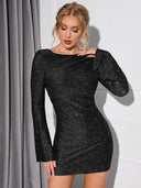 Chic Long-Sleeved Mini Dress for Parties
