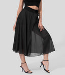 Chic High-Waisted 2-in-1 Midi Skirt