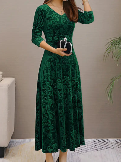 Wide Hem Pleated Maxi Dress