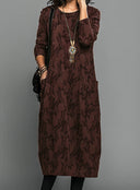 Chic Printed Winter Dress for Stylish Outings