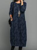 Chic Printed Winter Dress for Stylish Outings