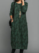 Chic Printed Winter Dress for Stylish Outings