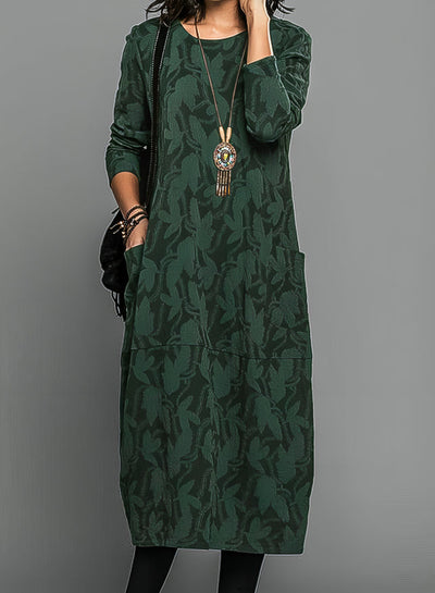 Chic Printed Winter Dress for Stylish Outings
