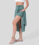 Chic High-Waisted 2-in-1 Midi Skirt