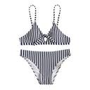 Chic Women's Striped Bikini Set with Adjustable Straps