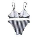 Chic Women's Striped Bikini Set with Adjustable Straps