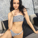 Chic Women's Bandeau Bikini with High-Cut Bottom