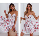 Floral Lace Accented Summer Dress for Women