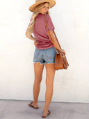 Dandelion Print Round Neck T-Shirt