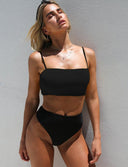 Chic Women's High-Cut Bikini Set with Stylish Straps