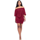 Chic Women's Dress with Flowy Top and Fitted Skirt