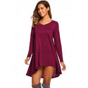 Chic Asymmetrical V-Neck Dress for Women