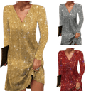 Shimmering Women's Long Sleeve Sequin Dress for Special Occasions