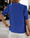 Chic Short Sleeve V-Neck Blouse